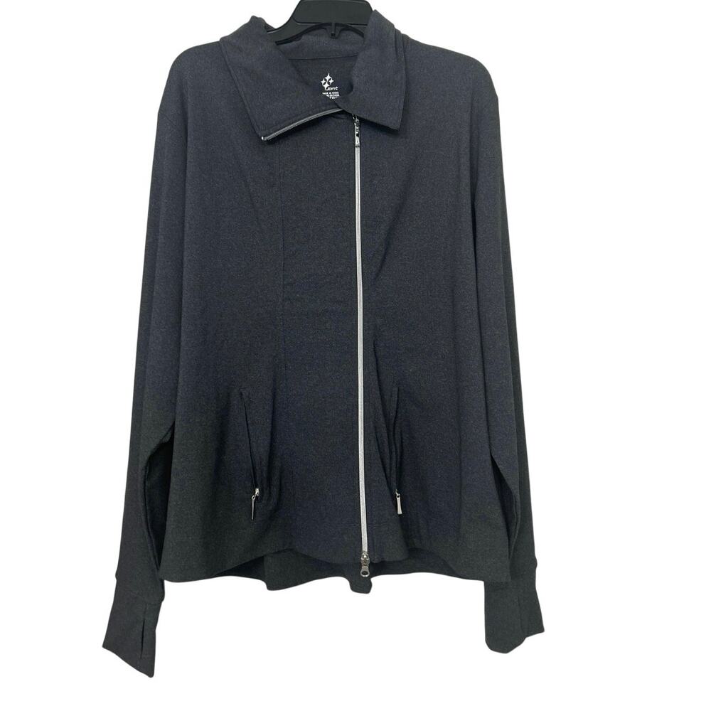 Jofit Jet Set Jacket XXL Heather Charcoal Full Zip Athleisure Golf Tennis NWT